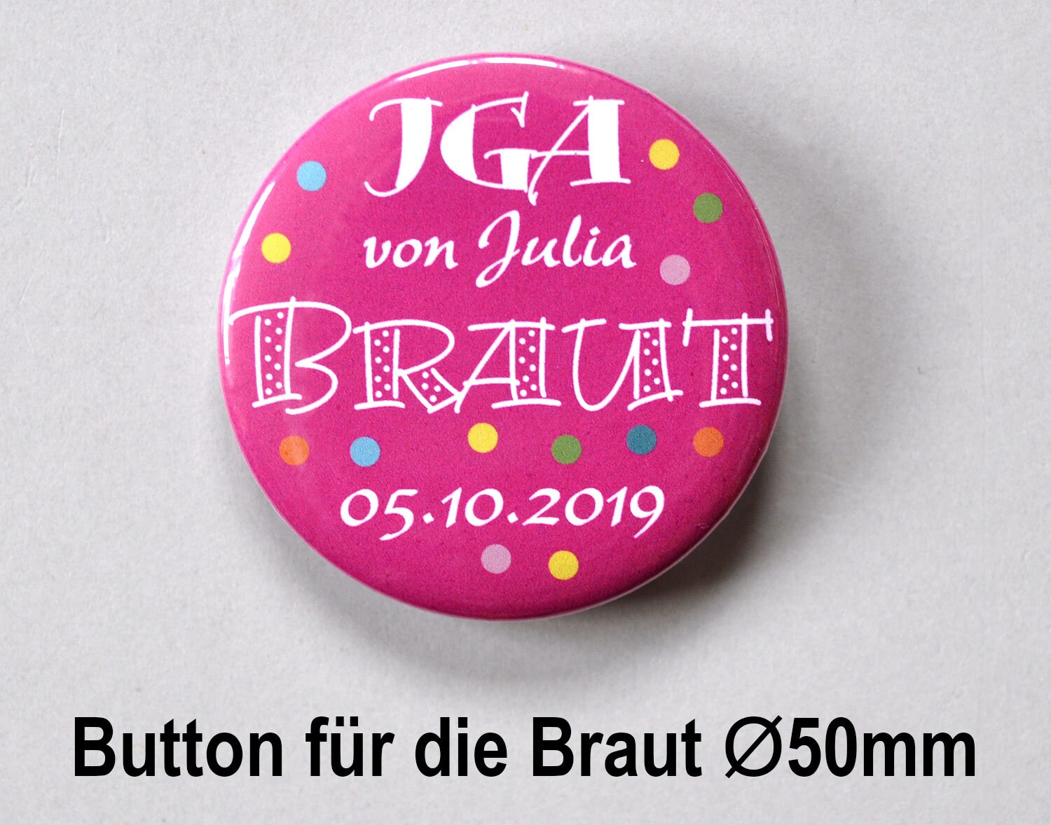 Button JGA Confetti Personalized Pin for Hen Party Button - Etsy
