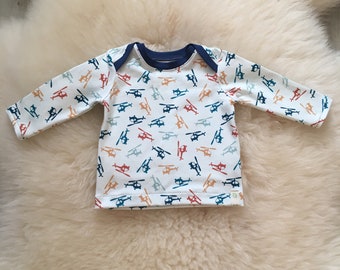 Baby-Langarmshirt Gr. 68 "Heli"mit amerikanischem Halsausschnitt