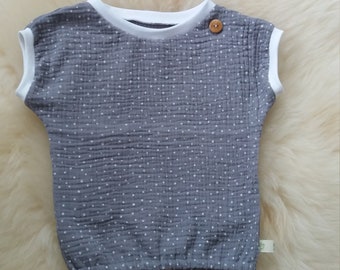 Musselin Shirt, Baby-Kurzarm T-Shirt Gr. 86/92, Basic Shirt Kinder