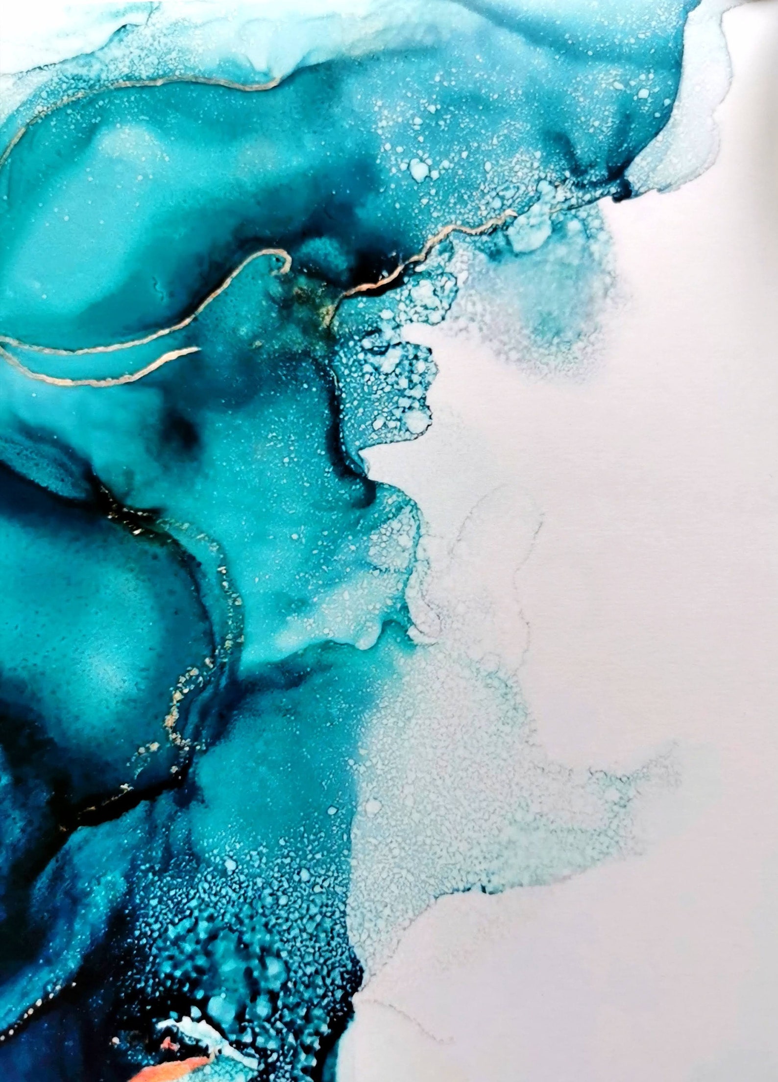 A3 Ocean abstract art print / Tropical wall art / surfs up / Etsy