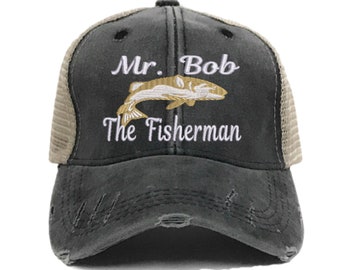 Trucker Hat Cap Foam Mesh Fish Muskie Fishing Wildlife Animals