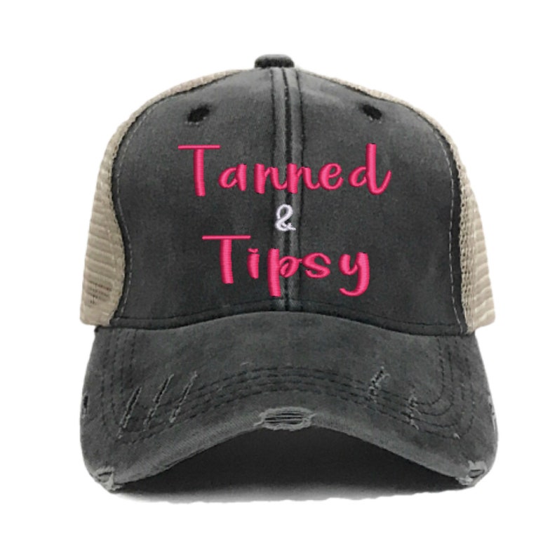 Custom Hat Tanned & Tipsy Trucker Cap Summer Alcohol | Etsy