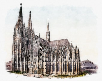 Cologne Cathedral circa 1910, Accurel, Photographic Art, Download