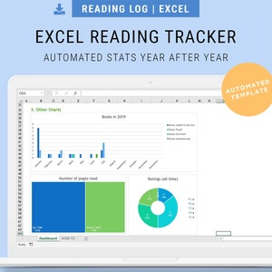 Reading Tracker Spreadsheet for Excel | Automated Worksheet with Stats to track your Books Read, Reading Log, To Read List