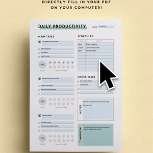 Productivity Planner Insert Free Weekly Planner 2019 A4 & US Letter Printable PDF Daily Schedule, Pomodoro Tracker, To Do List image 4