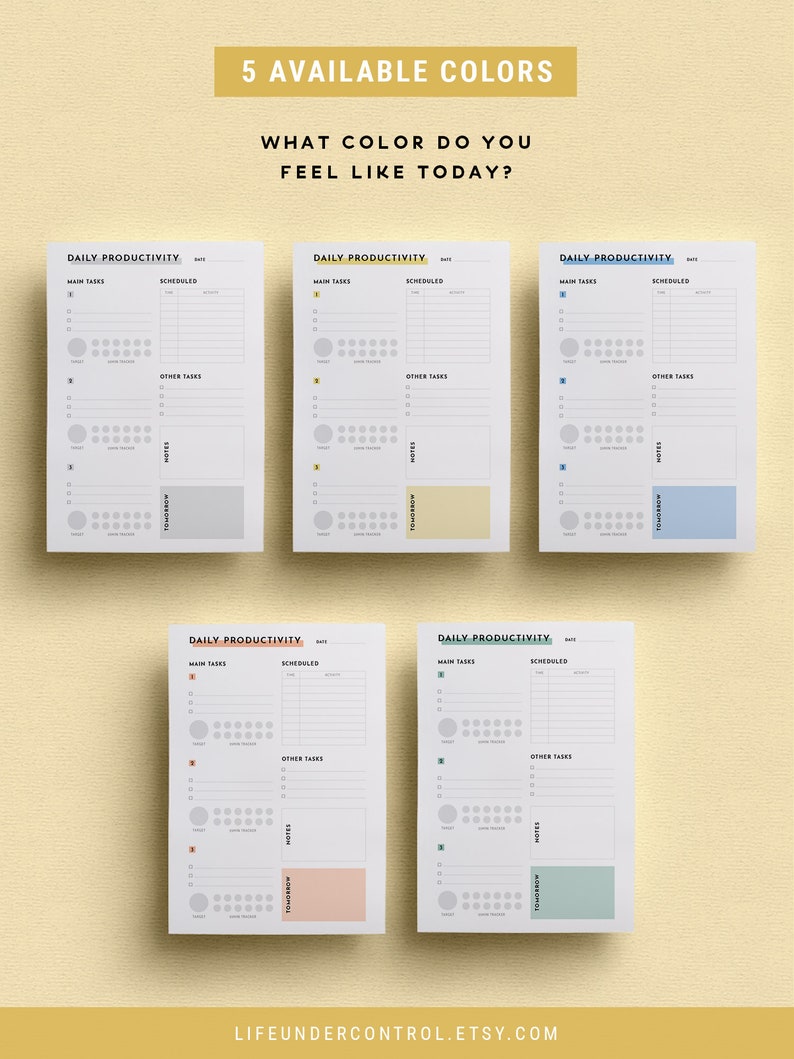 Productivity Planner Insert Free Weekly Planner 2019 A4 & US Letter Printable PDF Daily Schedule, Pomodoro Tracker, To Do List image 5