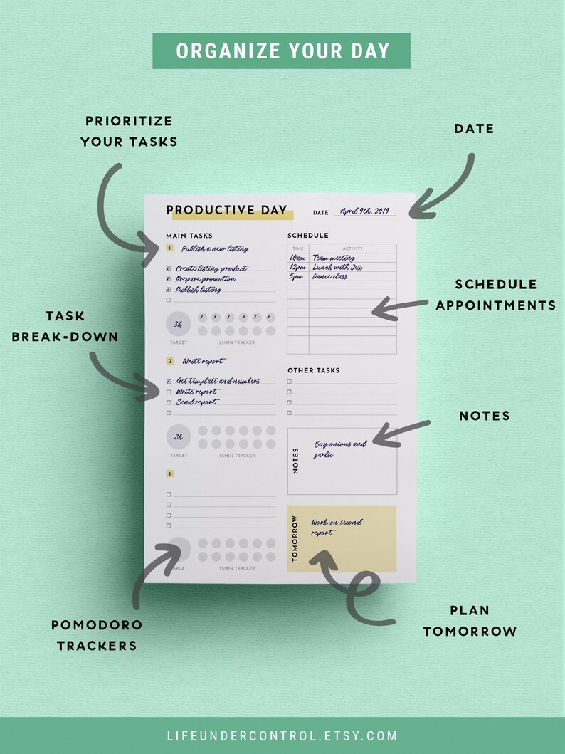 A5 Productivity Printable Inserts for Filofax, Kikki.k &amp; TN 4 Colors ...