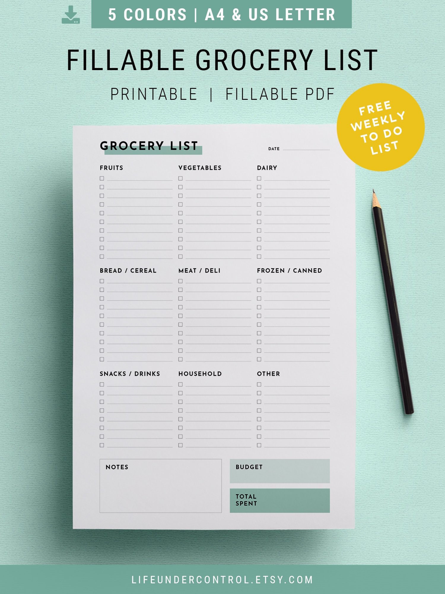 shopping list a4 us letter printable grocery meal etsy ireland