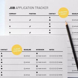 Job Application Tracker Printable A4 &amp; US Letter Digital Fillable PDF ...