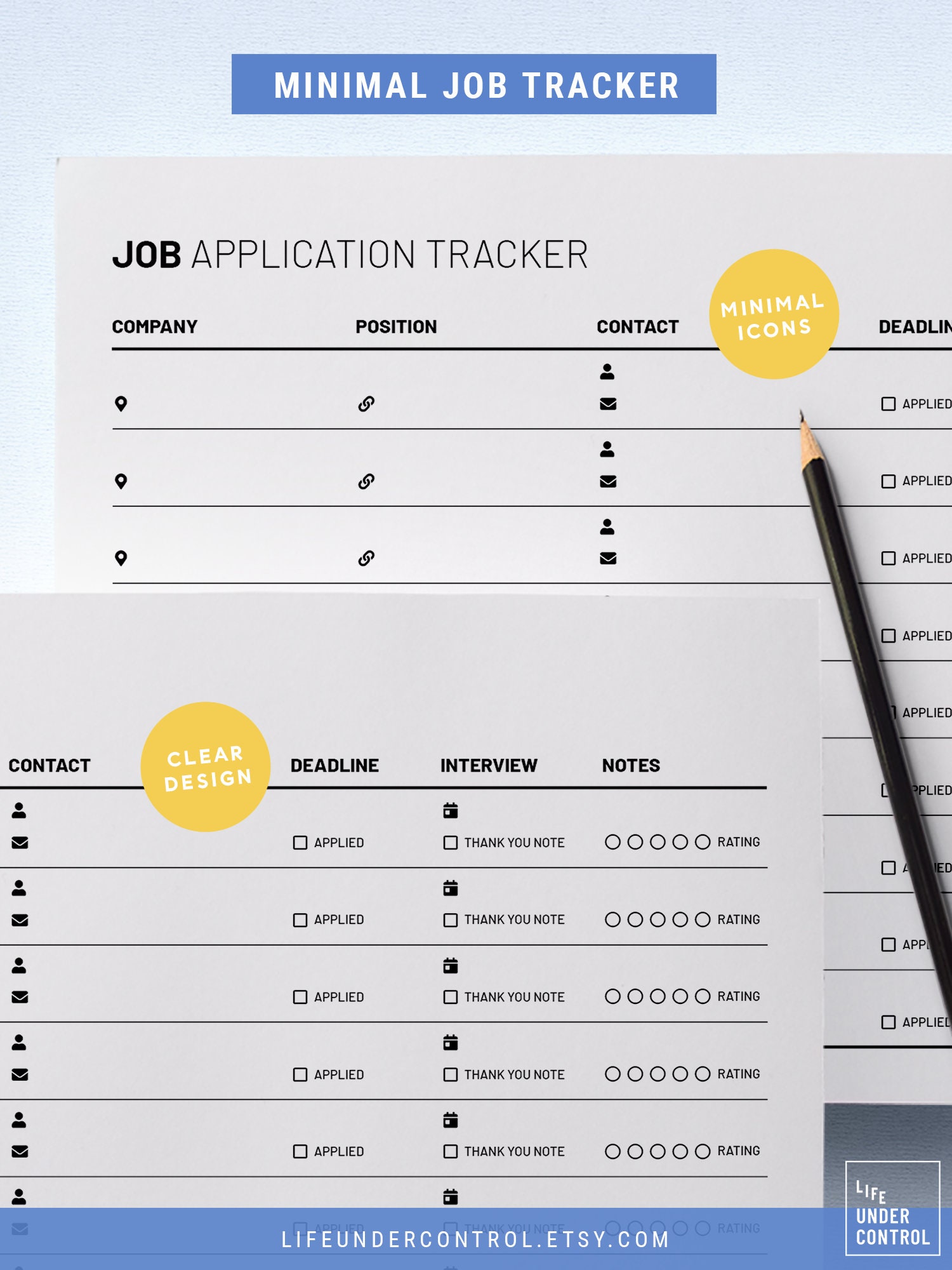 Job Application Tracker Printable A4 &amp; US Letter Digital | Etsy