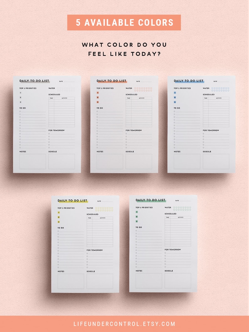 Daily Schedule To-Do List Insert Free Weekly Planner A4 & US Letter Printable PDF Life Organizer, Daily Planner, To Do List Notepad image 5