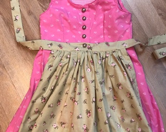 Dirndl, children's dirndl, size. 104/110 +- ,Pink/light green