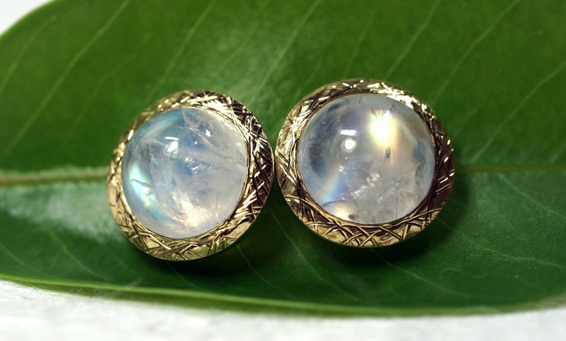 Rainbowmoonstone Stud Earrings image 5