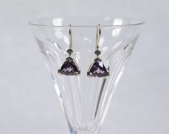 Amethyst earrings with sapphire