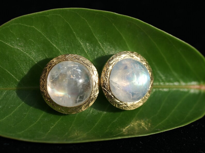 Rainbowmoonstone Stud Earrings image 3