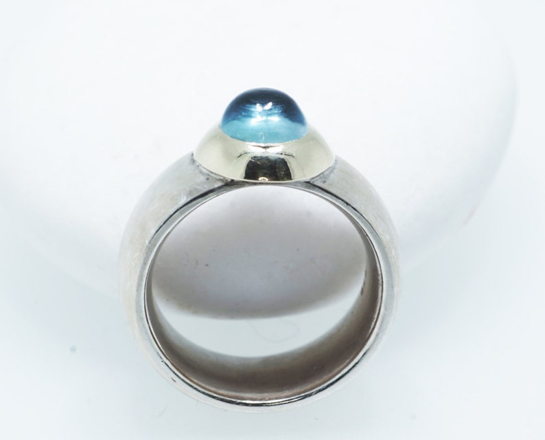 Aquamarine ring, stone set in gold image 4