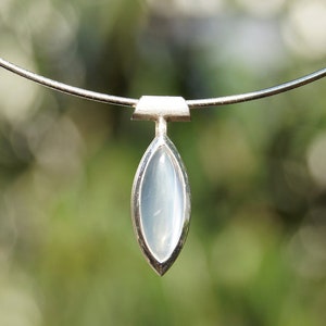 Blue moonstone pendant in silver. image 1