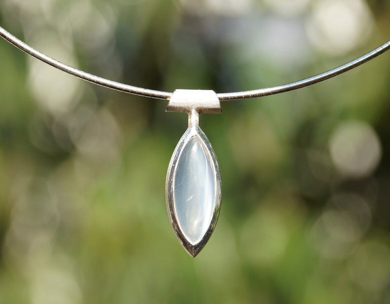 Blue moonstone pendant in silver. image 1