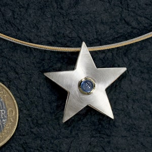 Sapphire silver star pendant. Always like it An ideal gift image 4