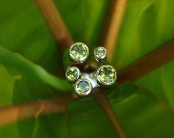 Peridot Ring, 5 stones