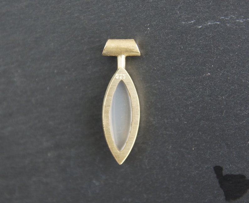 Moonstone pendant, silver 925, gold plated. image 3