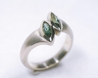 Turmalin Ring mit 2 Steinen