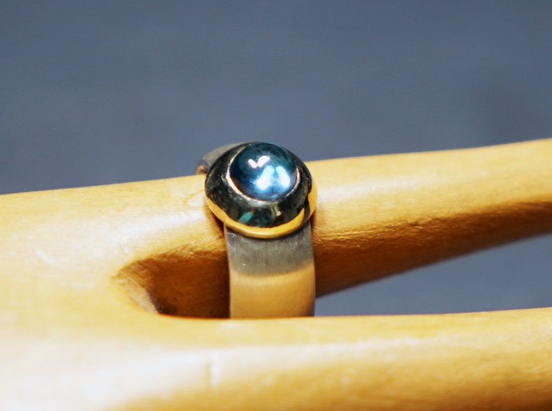 Aquamarine ring, stone set in gold image 3
