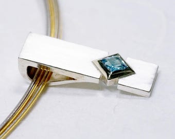 Pendentif en argent avec topaze/citrine