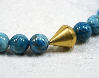Collier en apatite avec entretoise plaquée argent