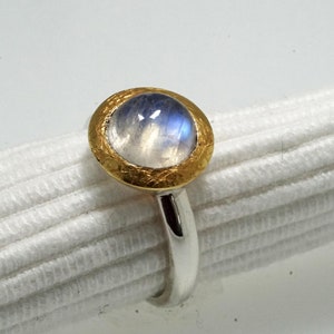 Rainbow moonstone ring fine image 6