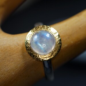 Rainbow moonstone ring fine image 5