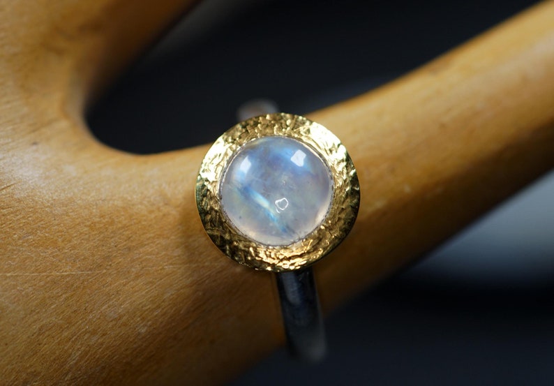 Rainbow moonstone ring fine image 5