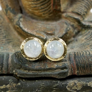 Rainbowmoonstone Stud Earrings image 1