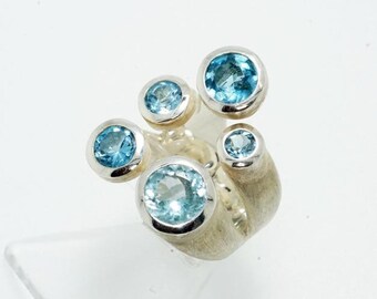 Topas Ring Topaz 5 Steine