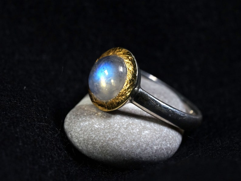 Rainbow moonstone ring fine image 1