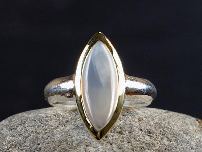 moonstone ring blue image 1