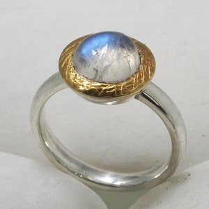 Rainbow moonstone ring fine image 4