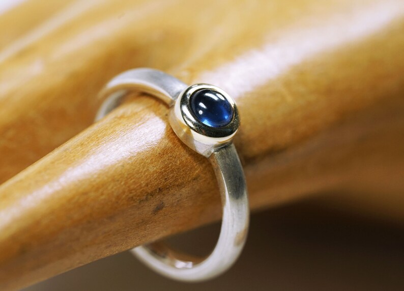 Sapphire Ring Safir round 17 1/2 DE