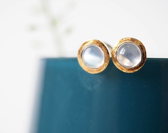 Grandes boucles d'oreilles en pierre de lune