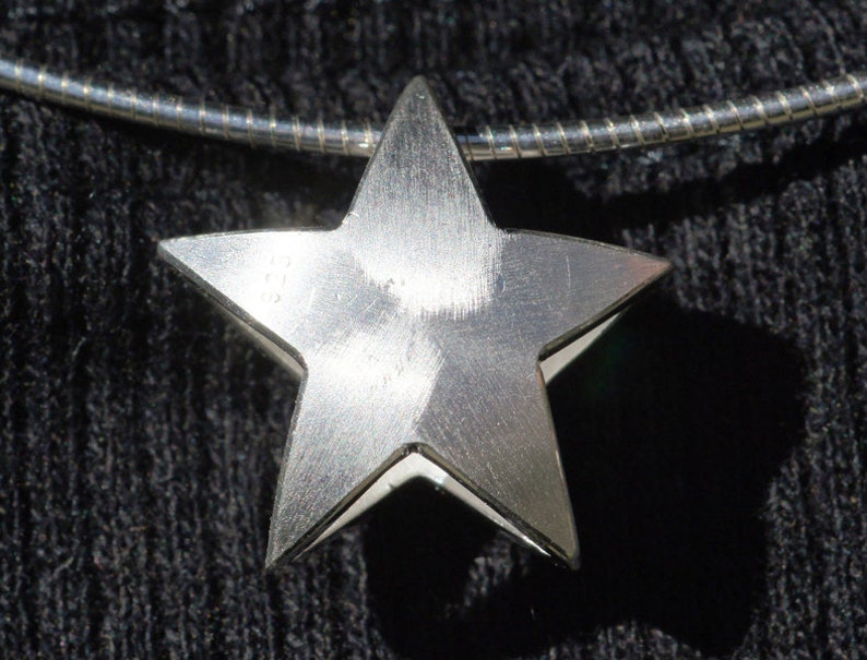 Sapphire silver star pendant. Always like it An ideal gift image 7