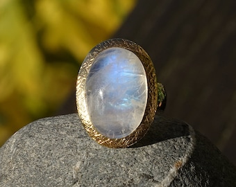 Regenbogenmondstein Ring