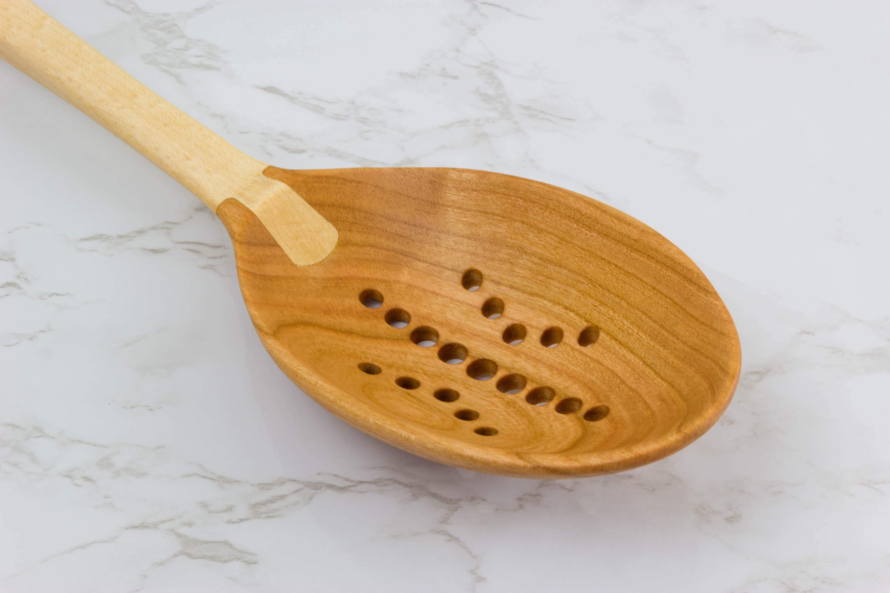 Large Wooden Strainer Spoon Etsy