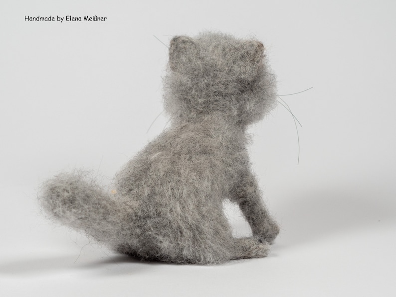 The special gift Favorite animal Felted cat Miniature domestic animal Little cat in miniature Felting Gift idea