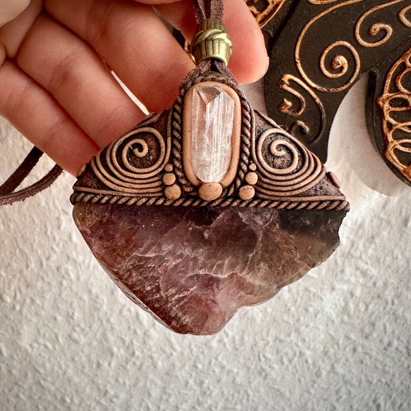 Super Seven Quartz and Danburite Necklace