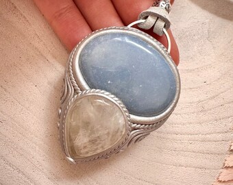 Angelite and Moonstone Necklace