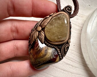 Brecciated Jasper and Citrine Necklace