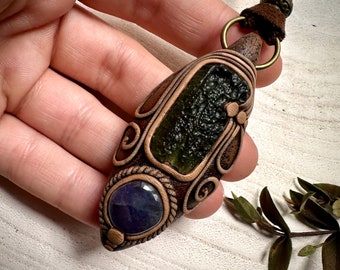 Tanzanite and Moldavite Necklace