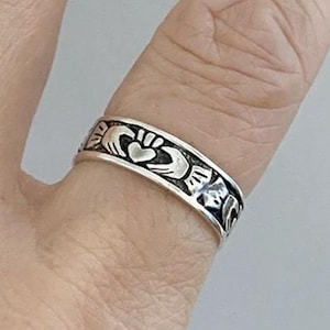 Anillo Claddagh irlandés de plata esterlina 925, anillo de bodas, anillo Claddagh, anillo de la amistad, anillo de plata, regalo de San Valentín, STR 033.