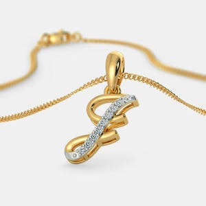 Colgante con la letra "J" de Liham en plata de ley 925, colgante con el alfabeto de la letra J tachonado de circonitas en baño de oro de 18 k.