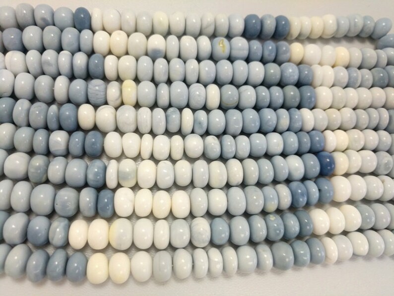 Blue Opal Beads,Natural Blue Opal Smooth Beads,Amazing Quality Blue Opal Rondelles Gemstone Beads,10 mm,Size 16 Inches Strand